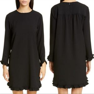 Ganni Dress Clark Long Sleeve Mini Black